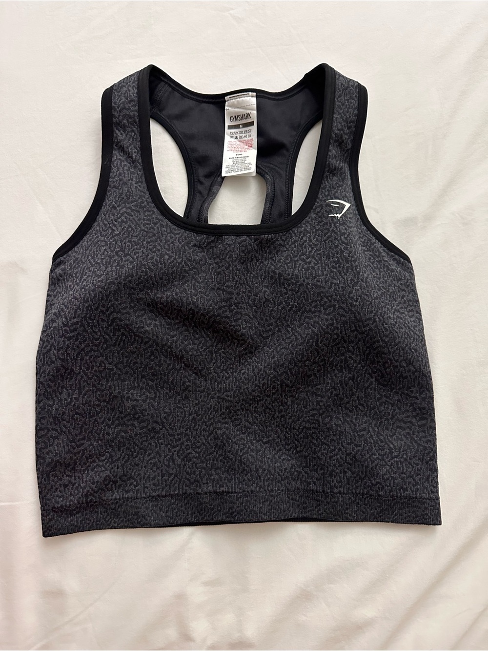 Gymshark Black Textured Racerback Sports Bra